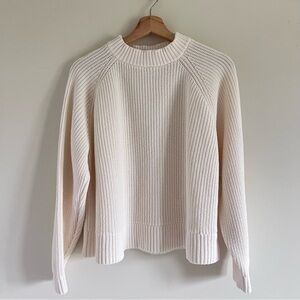 Old Navy shaker Stitch Cream Crew Neck Sweater with Chunky Knit Size XL